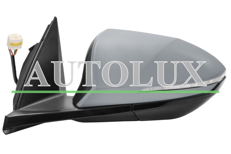 Espejo retrovisor hyundai tucson 2020-> electrico / perfil negro / termico / piloto intermitente / abatible electricamente / imprimado / izquierdo.  Referencia OE:87610
