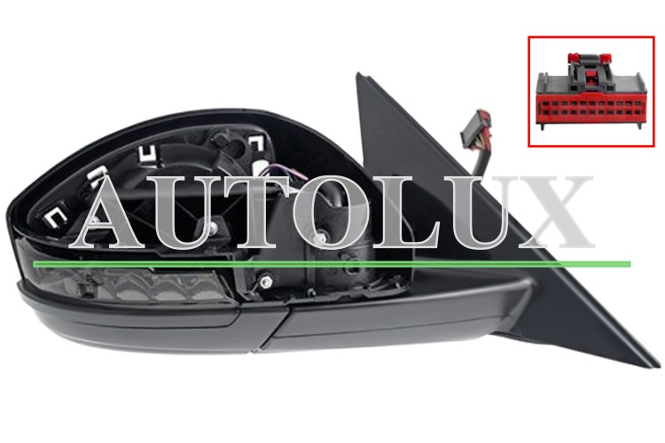 Cuerpo espejo retrovisor jaguar f-pace 2015-2020 electrico / termico / electrocrómico / abatible electricamente / memoria / derecho.  Referencia OE:T4A5595
