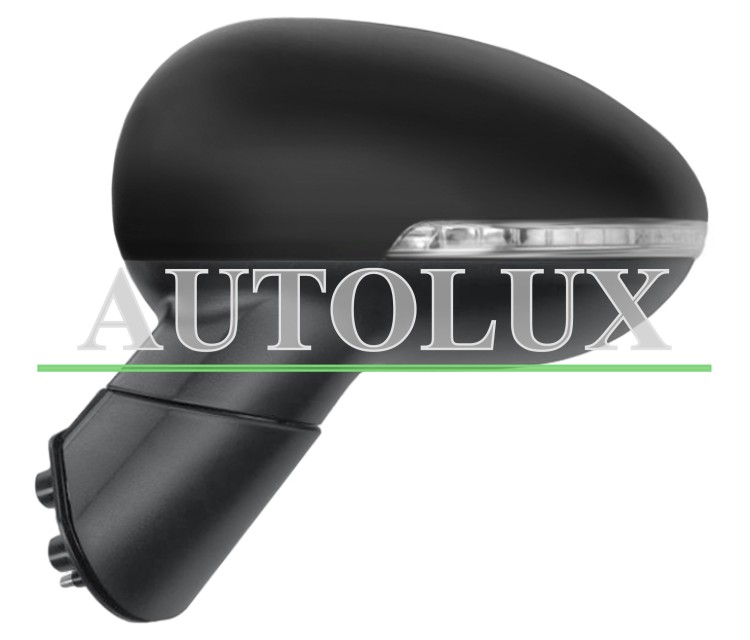 Espejo retrovisor kia rio 2011-2014 electrico / termico / piloto intermitente / abatible electricamente / negro glossy / izquierdo.  Referencia OE:876101W050