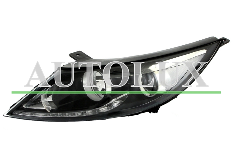 Faro delantero kia sportage 2010-2014 base negra / con luz diurna / derecho.  Referencia OE:921023W120