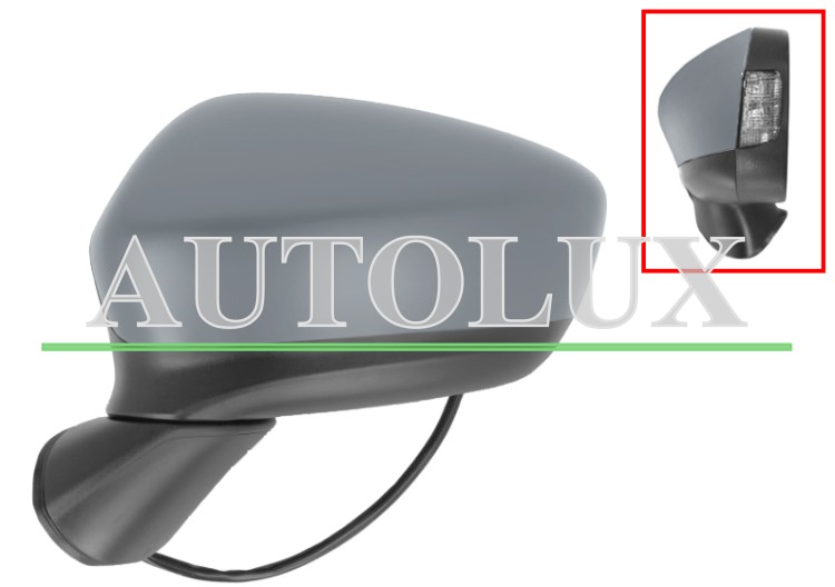 Espejo retrovisor mazda cx-5 2012-2015 electrico / termico / piloto intermitente / abatible electricamente / side assist / imprimado / izquierdo.  Referencia OE:KD5169181E