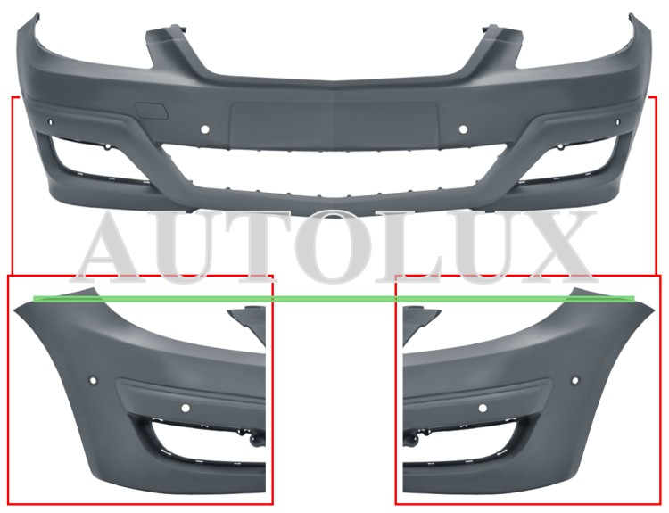 Parachoques mercedes clase b w245 2008-2011 delantero / con 6 sensor / con park assist / imprimado.  Referencia OE:A16988590259999