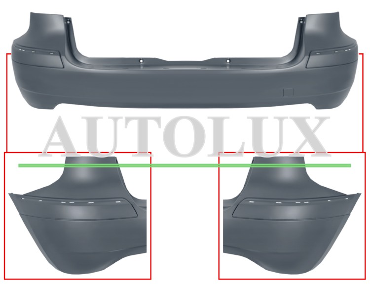 Parachoques mercedes clase b w245 2008-2011 trasero / con agujeros moldura / imprimado.  Referencia OE:A16988510389999