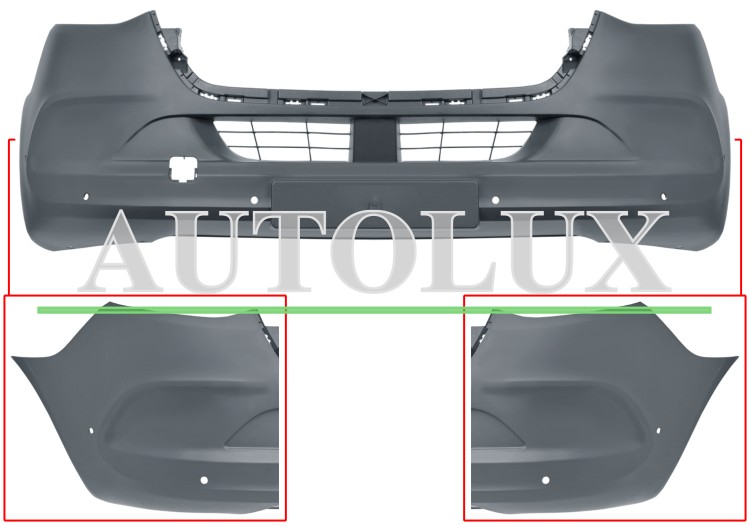 Parachoques mercedes sprinter 907/910 2018-> delantero / con 6 sensor / con park assist / imprimado