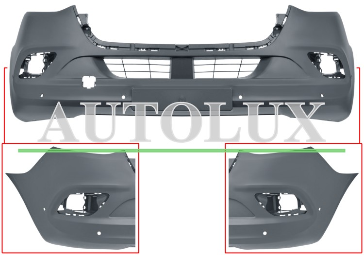Parachoques mercedes sprinter 907/910 2018-> delantero / con antinieblas / con 6 sensor / con park assist / imprimado