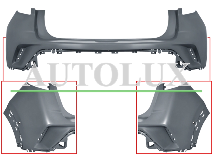 Parachoques opel mokka 2020-2024 trasero / con sensor / imprimado.  Referencia OE:168044951T