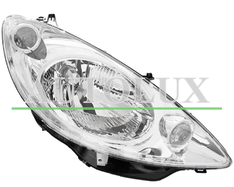 Faro delantero peugeot 1007 2004-2010 base cromada / derecho.  Referencia OE:620649