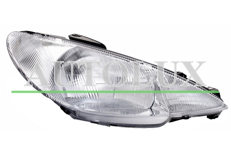 Faro delantero peugeot 206 1998-2008 optica simple / lampara h4 / derecho.  Referencia OE:6205S7