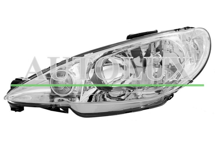 Faro delantero peugeot 206 1998-2008 optica doble / lampara h1+h7 / izquierdo.  Referencia OE:6208A0