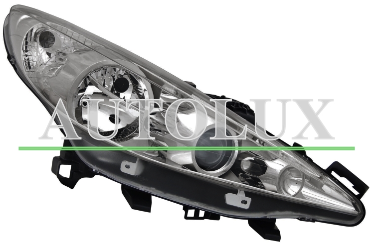 Faro delantero peugeot 207 2009-2012 base negra / derecho.  Referencia OE:6206H4
