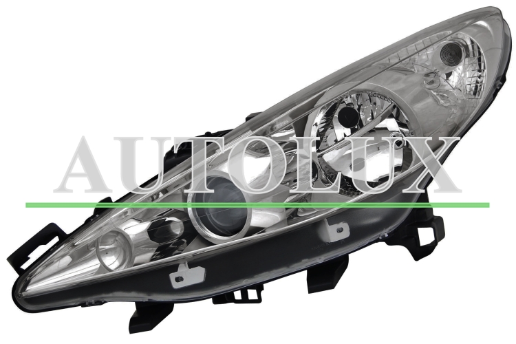 Faro delantero peugeot 207 2009-2012 base negra / izquierdo.  Referencia OE:6208H4