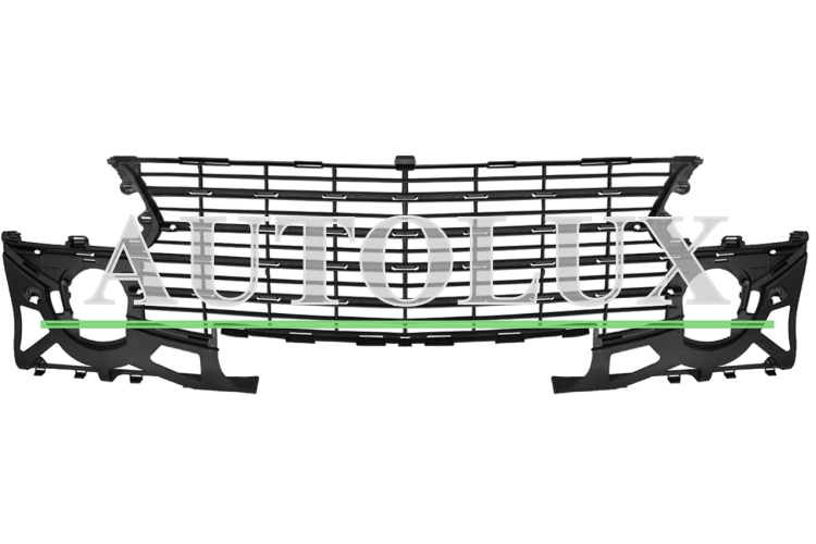 Rejilla peugeot 307 2005-2007 parachoques delantero / con agujeros molduras horizontales / cromadas.  Referencia OE:7414NW