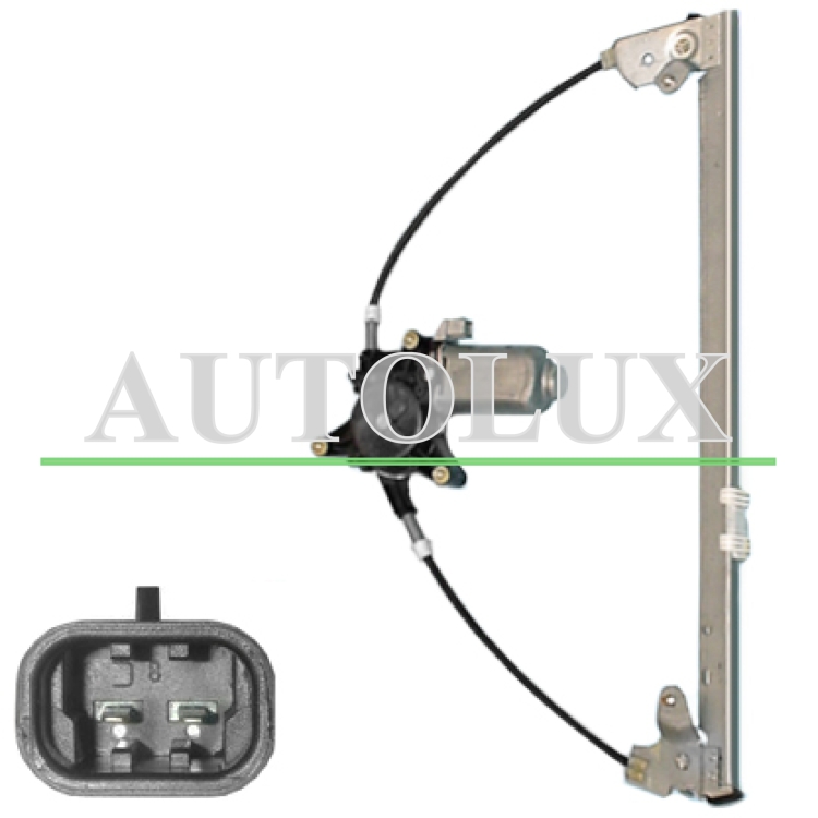 Elevalunas peugeot 405 1992-1996 electrico / con motor / 2 pins / trasero derecho.  Referencia OE:922425