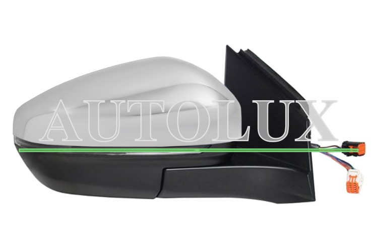 Espejo retrovisor peugeot 3008 2016-2021 electrico / termico / piloto intermitente / abatible electricamente / luz cortesia / con sonda / cromado / derecho.  Referencia OE:1635224580