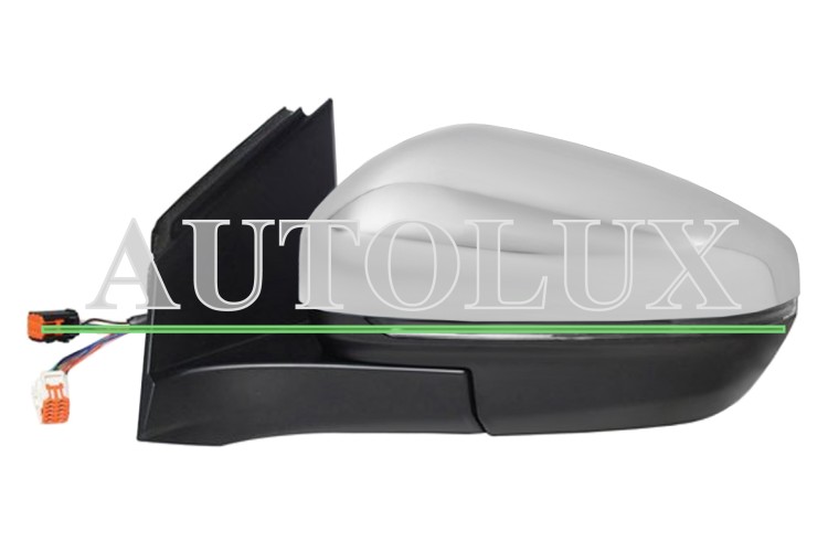 Espejo retrovisor peugeot 3008 2016-2021 electrico / termico / piloto intermitente / abatible electricamente / luz cortesia / memoria / side assist / cromado / izquierdo.  Referencia OE:1635223880