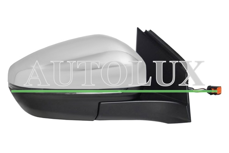 Espejo retrovisor peugeot 3008 2016-2021 electrico / termico / piloto intermitente / con sonda / cromado / derecho.  Referencia OE:1618046880