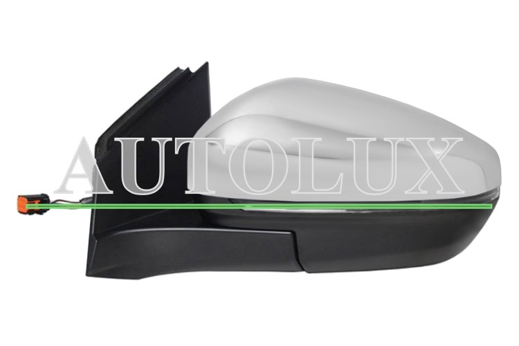 Espejo retrovisor peugeot 3008 2016-2021 electrico / termico / piloto intermitente / cromado / izquierdo.  Referencia OE:1618046780