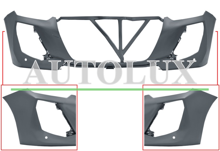 Parachoques peugeot 208 2023-> delantero / con 2 sensor / imprimado.  Referencia OE:169233141T