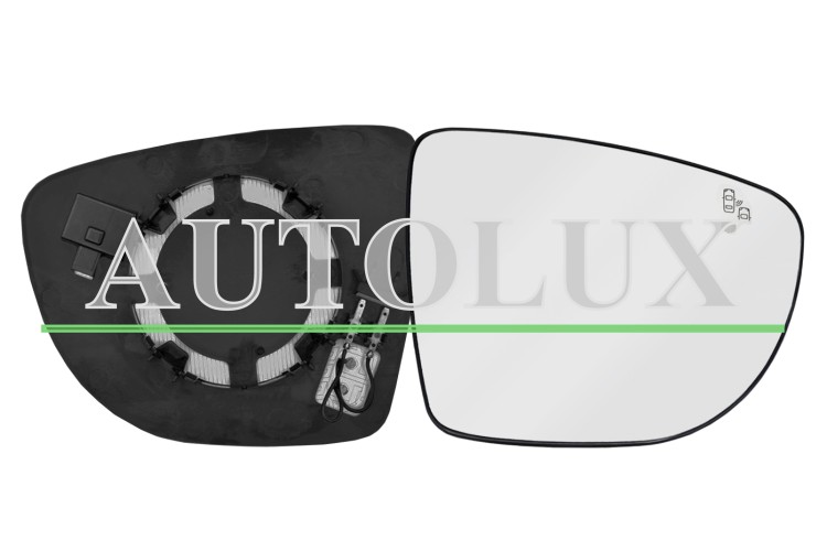 Cristal espejo retrovisor renault captur 2017-2019 con soporte / termico / side assist / convexo / derecho.  Referencia OE:963657180R