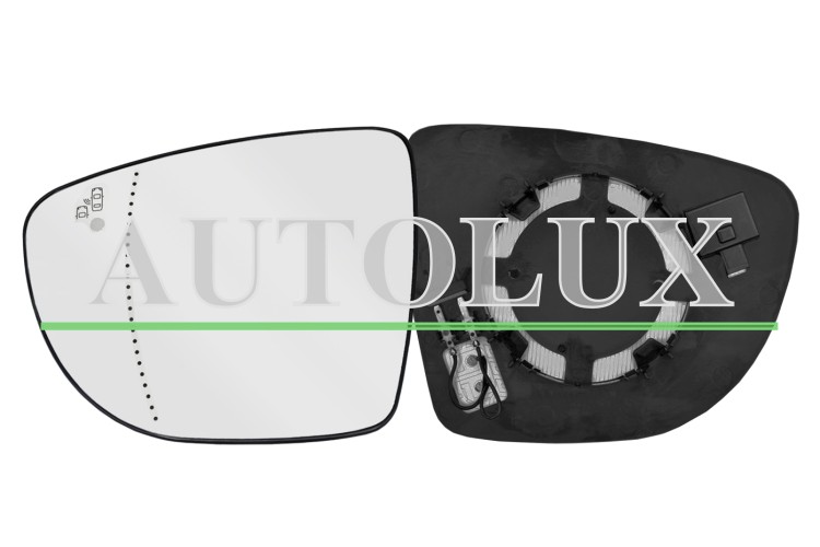 Cristal espejo retrovisor renault captur 2013-2017 con soporte / termico / side assist / asferico / izquierdo.  Referencia OE:963665070R