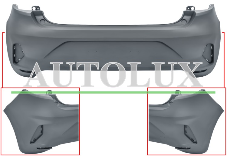 Parachoques mitsubishi colt 2023-> trasero / imprimado.  Referencia OE:850222517R