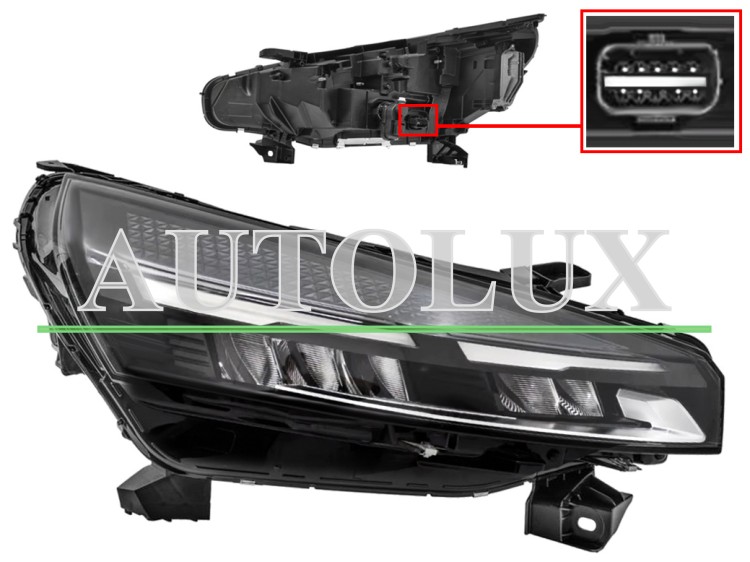Faro delantero mitsubishi colt 2023-> full led / conector 9 pins / derecho.  Referencia OE:260103507R