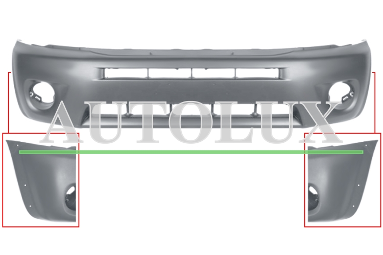 Parachoques toyota rav4 2003-2006 delantero / con antinieblas / con moldura aleta / imprimado.  Referencia OE:5211942923