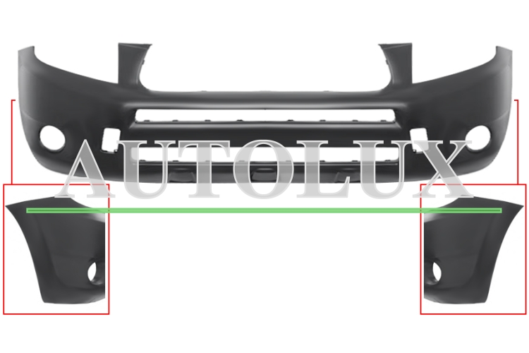 Parachoques toyota rav4 2006-2009 delantero / con antinieblas / sin moldura aleta.  Referencia OE:5211942925