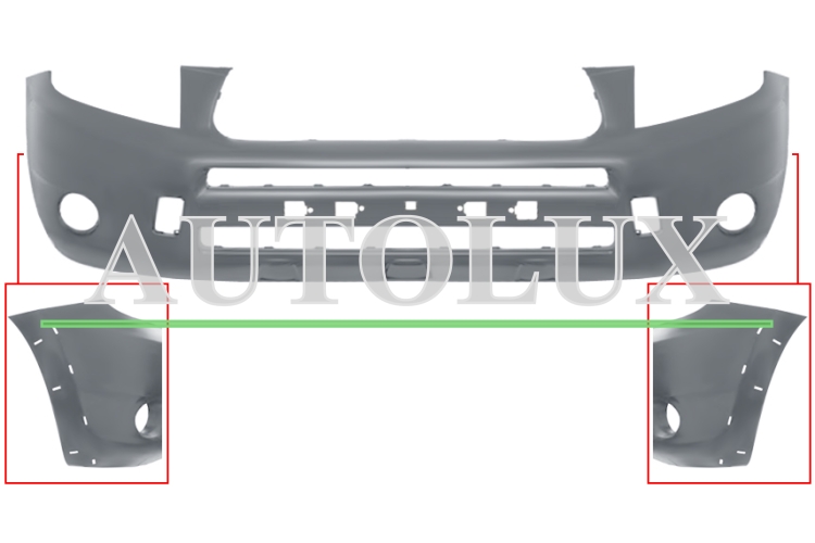 Parachoques toyota rav4 2006-2009 delantero / con antinieblas / con moldura aleta / imprimado.  Referencia OE:5211942964