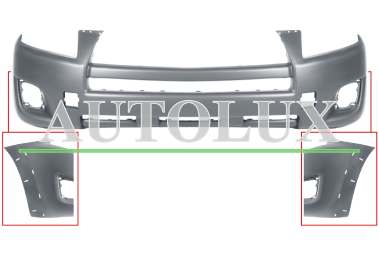Parachoques toyota rav4 2009-2010 delantero / con moldura aleta / imprimado.  Referencia OE:5211942972