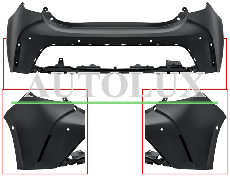 Parachoques toyota corolla 2019-2023 trasero / con 6 sensor / con park assist.  Referencia OE:52159