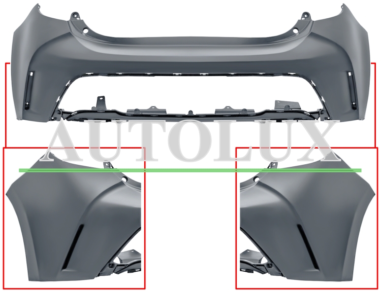 Parachoques toyota corolla 2019-2023 trasero / imprimado.  Referencia OE:52159