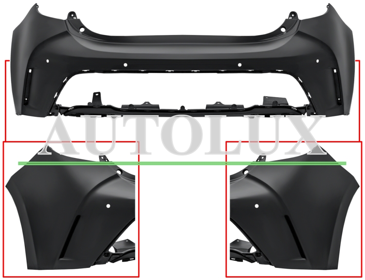 Parachoques toyota corolla 2019-2023 trasero / con 4 sensor.  Referencia OE:52159