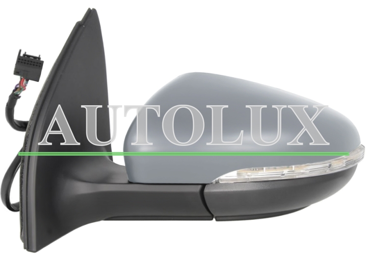 Espejo retrovisor volkswagen golf vi 2008-2012 3/5 puertas / electrico / termico / piloto intermitente / abatible electricamente / imprimado / izquierdo.  Referencia OE:5K0857507AF