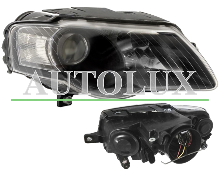 Faro delantero volkswagen passat 2005-2010 base negra / derecho.  Referencia OE:3C0941006AA