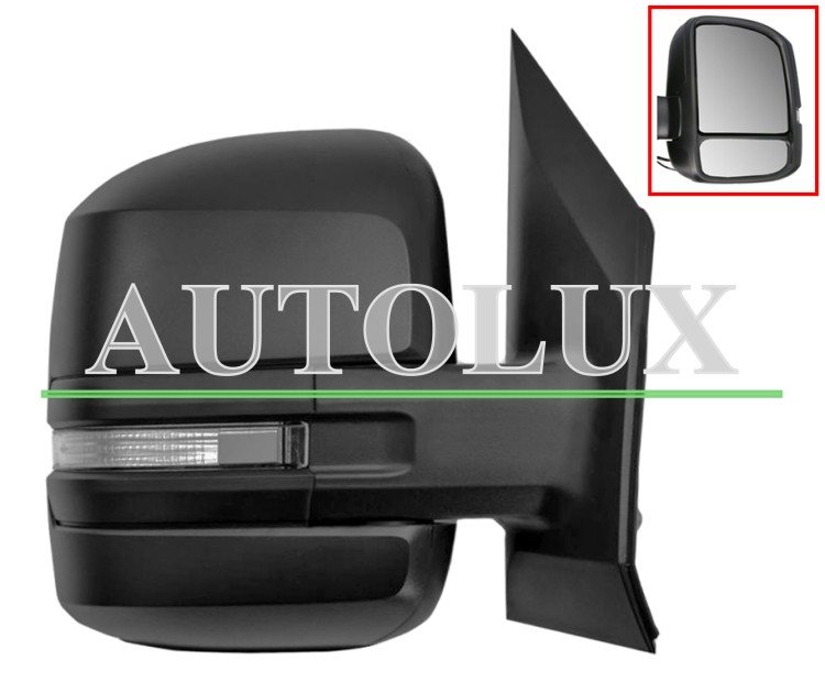 Espejo retrovisor volkswagen crafter 2017-> brazo corto / manual / piloto intermitente / derecho.  Referencia OE:7C1857408J9B9