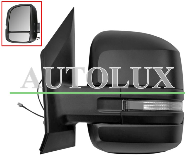 Espejo retrovisor volkswagen crafter 2017-> brazo corto / manual / piloto intermitente / antena / izquierdo.  Referencia OE:7C1857407A9B9
