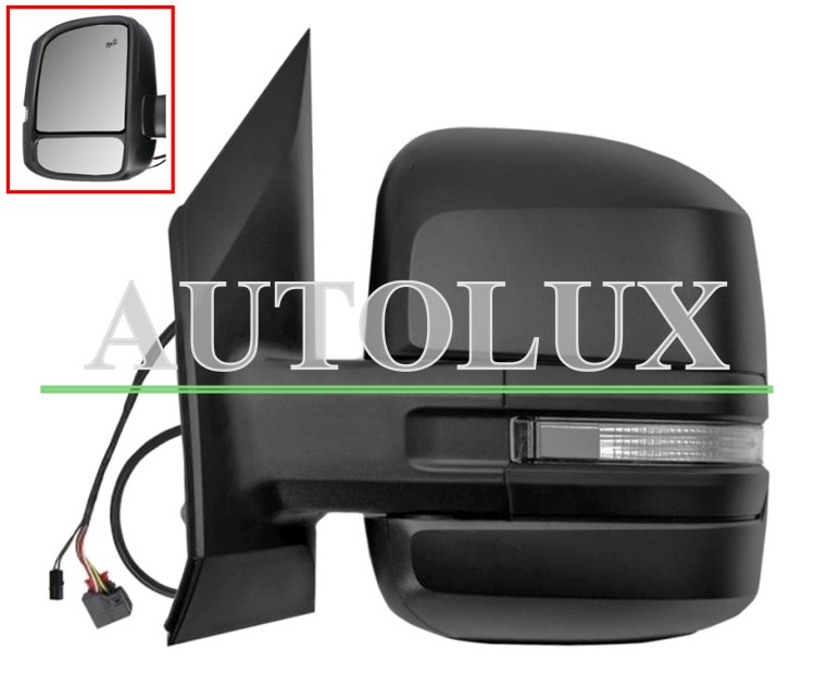 Espejo retrovisor volkswagen crafter 2017-> brazo corto / electrico / termico / abatible electricamente / piloto intermitente / side assist / izquierdo.  Referencia OE:7C1857407C9B9