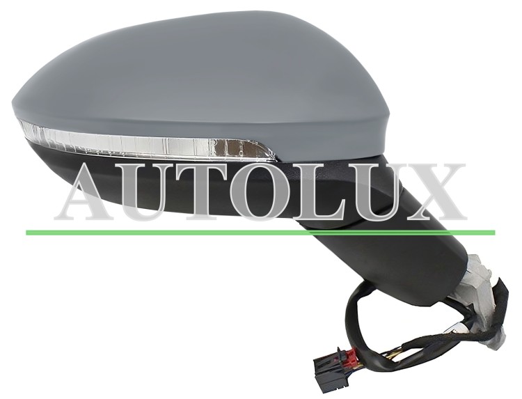Espejo retrovisor volkswagen golf viii 2020-> electrico / termico / piloto intermitente / luz cortesia / memoria / side assist / imprimado / derecho.  Referencia OE:5H1857508AK9B9