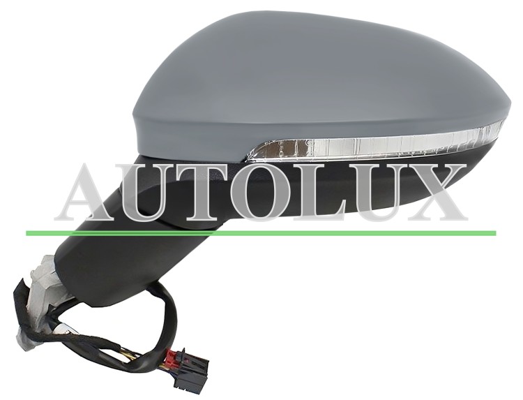 Espejo retrovisor volkswagen golf viii 2020-> electrico / termico / piloto intermitente / luz cortesia / memoria / side assist / imprimado / izquierdo.  Referencia OE:5H1857507AK9B9