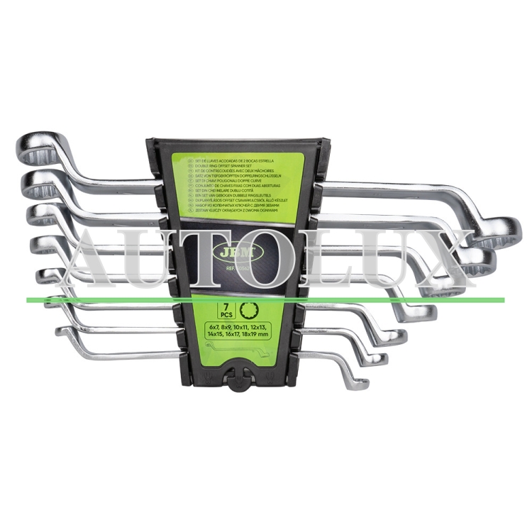 Kit llaves 2 bocas estrella acodadas 7 llaves. Referencia JBM: 50562.