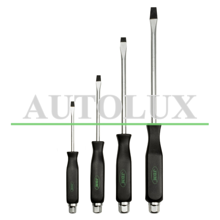 Juego de 4 destorniladores planos de golpeo. Referencia JBM: 50902.