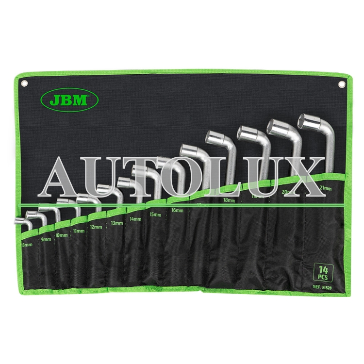 Kit llaves pipa de doble boca 14 piezas. Referencia JBM: 51528.