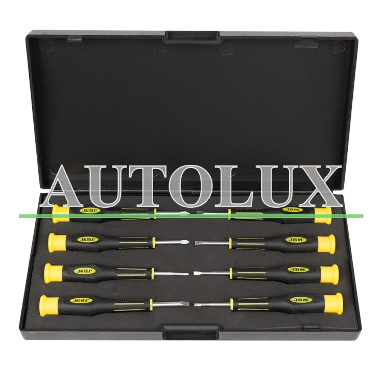 Set de 8 destornilladores cortos. Referencia JBM: 52500.