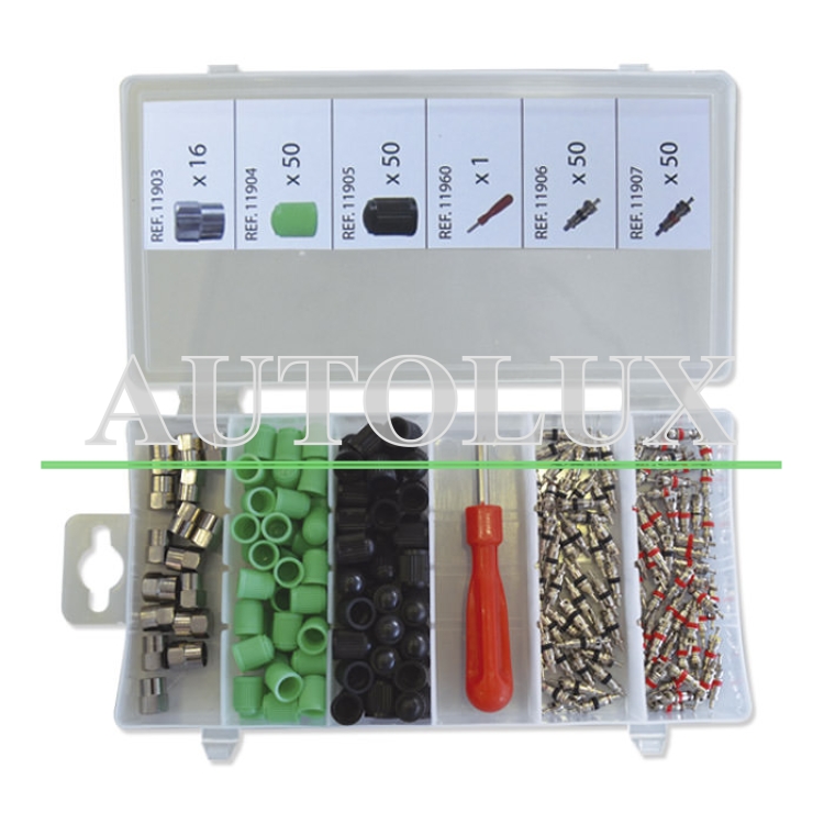 Set de tapones y obuses para neumáticos. Referencia JBM: 52673.