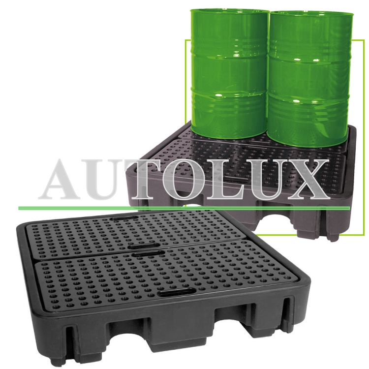 Cubeto retención 4 bidones verticales. Referencia JBM: 52806.