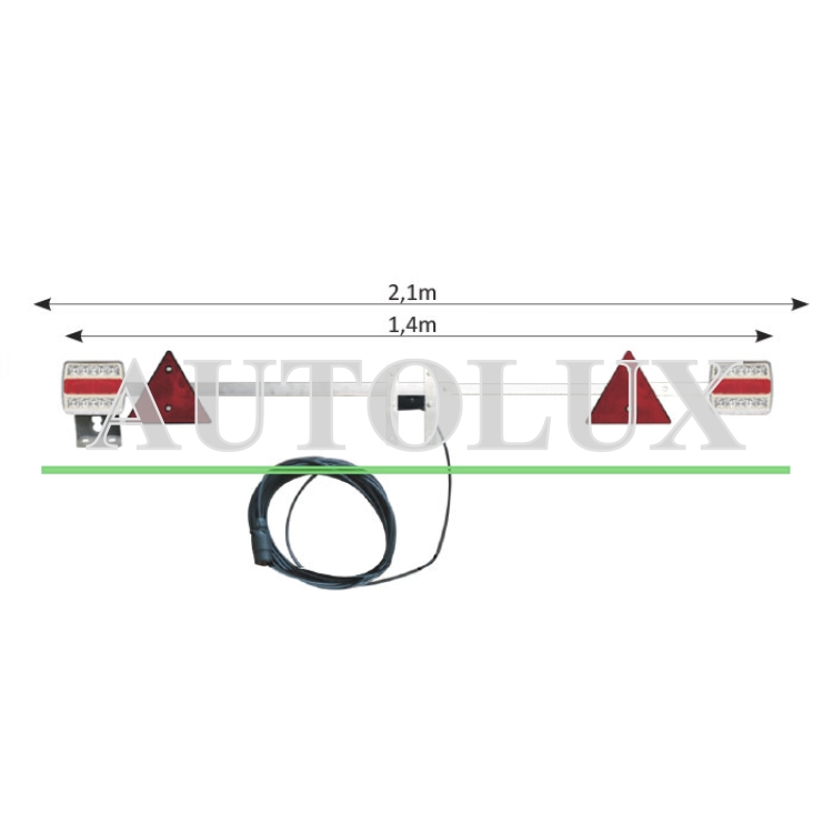 Barra telescopica para remolque de 1,4 a 2,1 m - led. Referencia JBM: 52848.