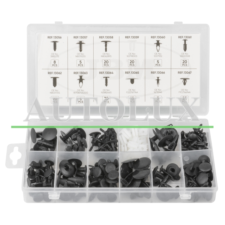 Estuche de clips plasticos ford 169 clips. Referencia JBM: 52891.