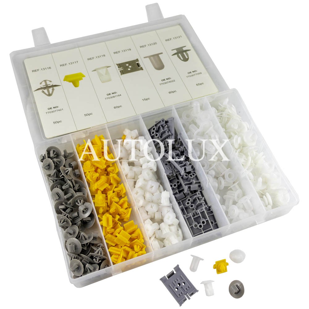 Estuche de clips plasticos renault / dacia 300 clips Estuche de clips plasticos renault / dacia 300 clips. Referencia JBM: 52897.