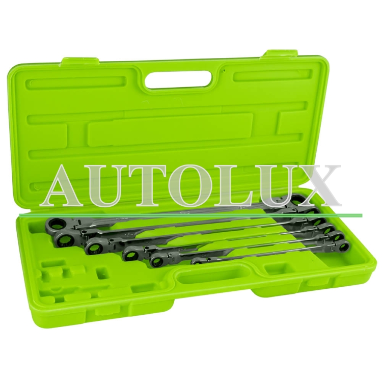 Kit llaves combinadas articuladas con trinquete 6 llaves. Referencia JBM: 53018.